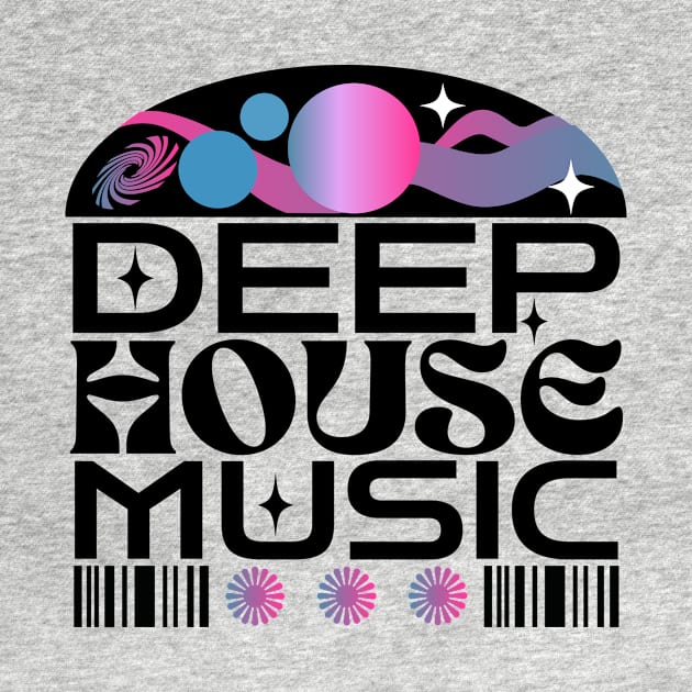 DEEP HOUSE  - Orbs And Stars (black/blue/pink) by DISCOTHREADZ 